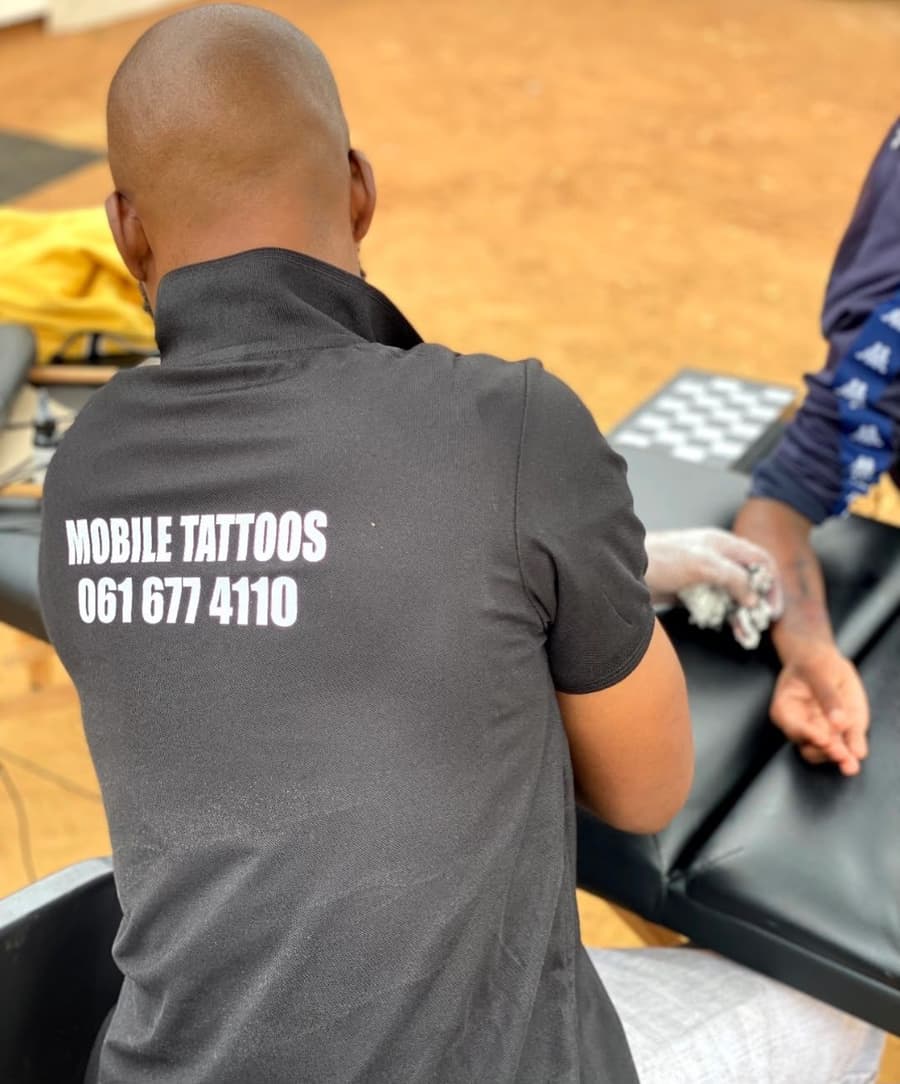 Calvin at work — Ink Body and Soul mobile tattoos